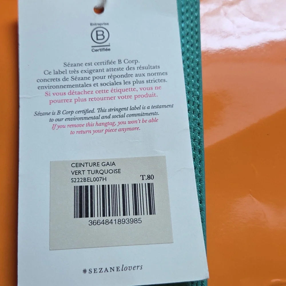 Nwt! Sezane GAIA belt Turqouise Green - Picture 5 of 8